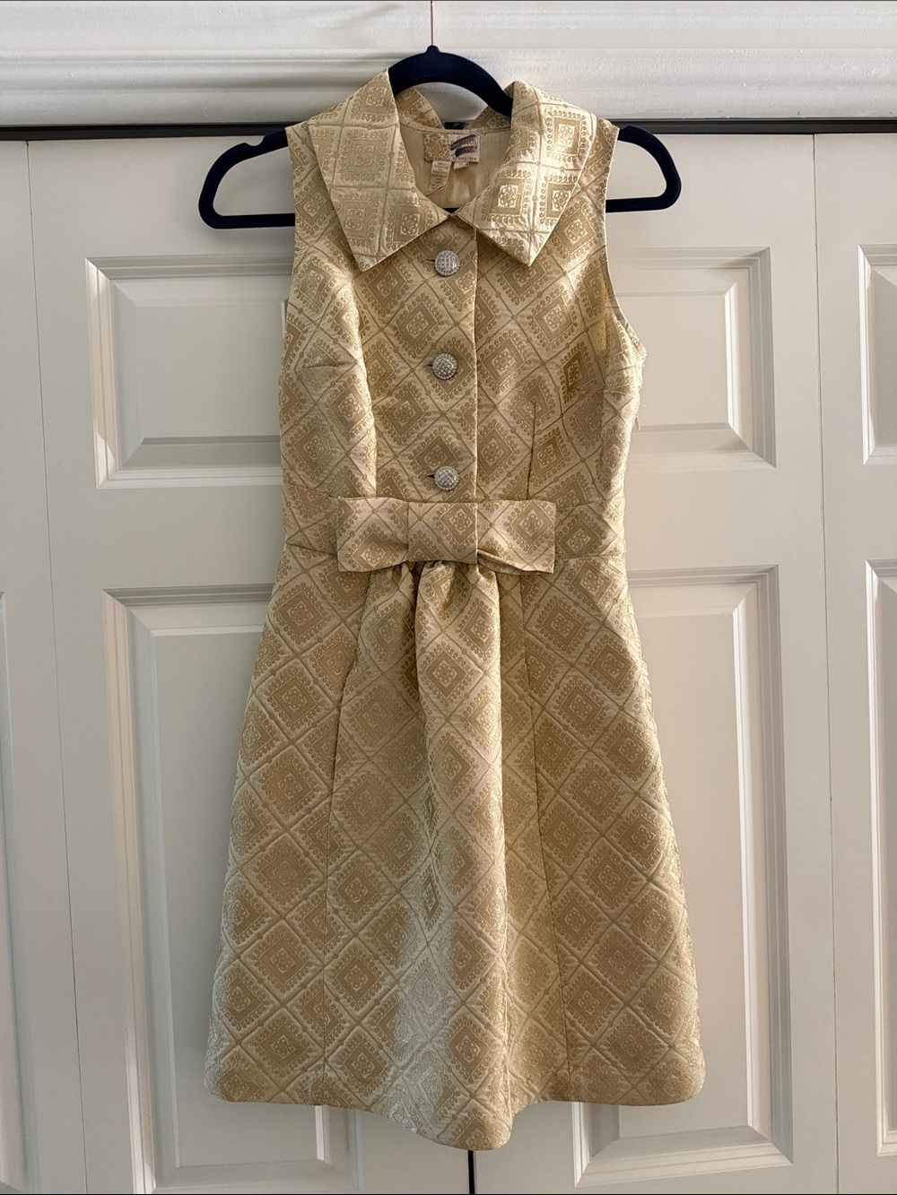Gold Brocade 60s inspired Dress Plenty Frock! Tracy Reese Vintage Anthropologie